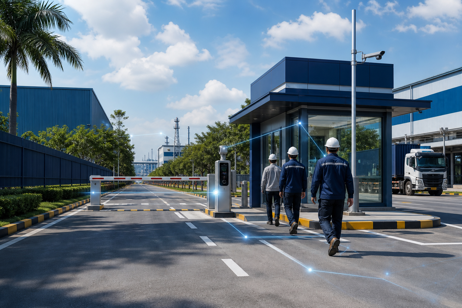 Minh họa kiểm soát ra vào cho nhà máy và khu công nghiệp
