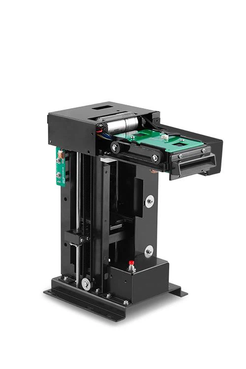 circulatory-card-dispenser-crt-front-view Máy cấp phát và thu hồi thẻ tuần hoàn Creator CRT‑591‑Y - Ảnh 1